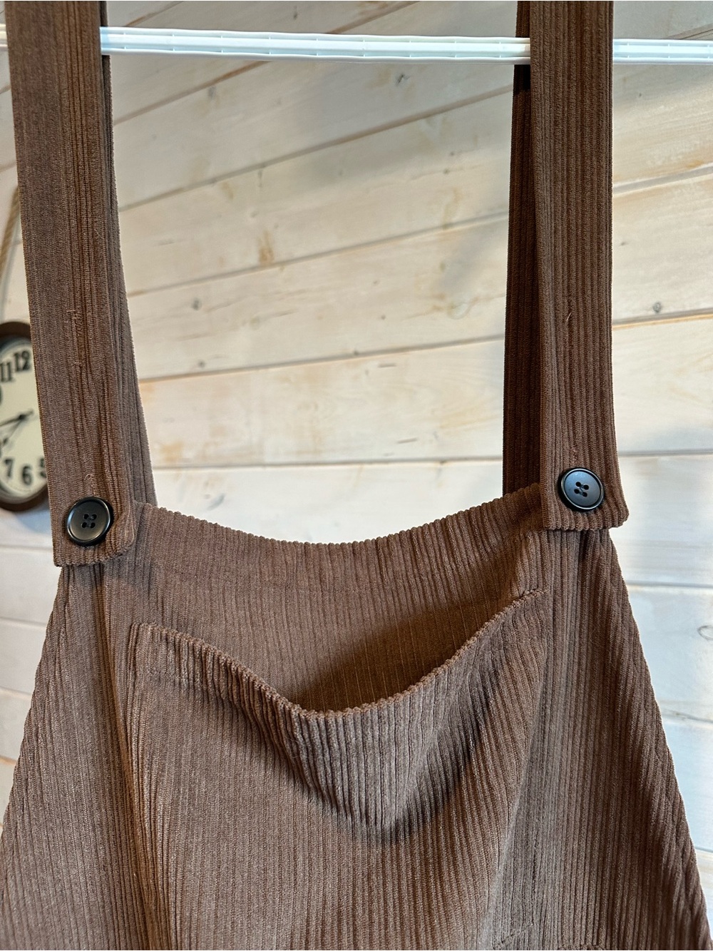 Cider | Brown Wide Leg Corduroy Overalls - Picture 6 of 8